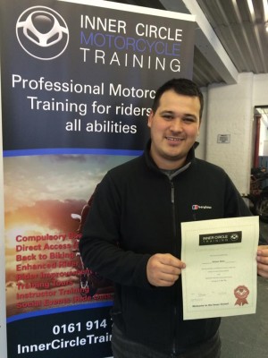 Adam passed both his motorcycle tests first time!