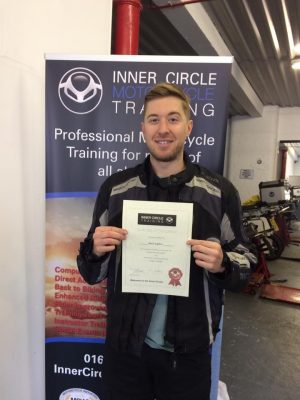 Mark passed both parts of the motorcycle test first time. No wonder he looks happy!